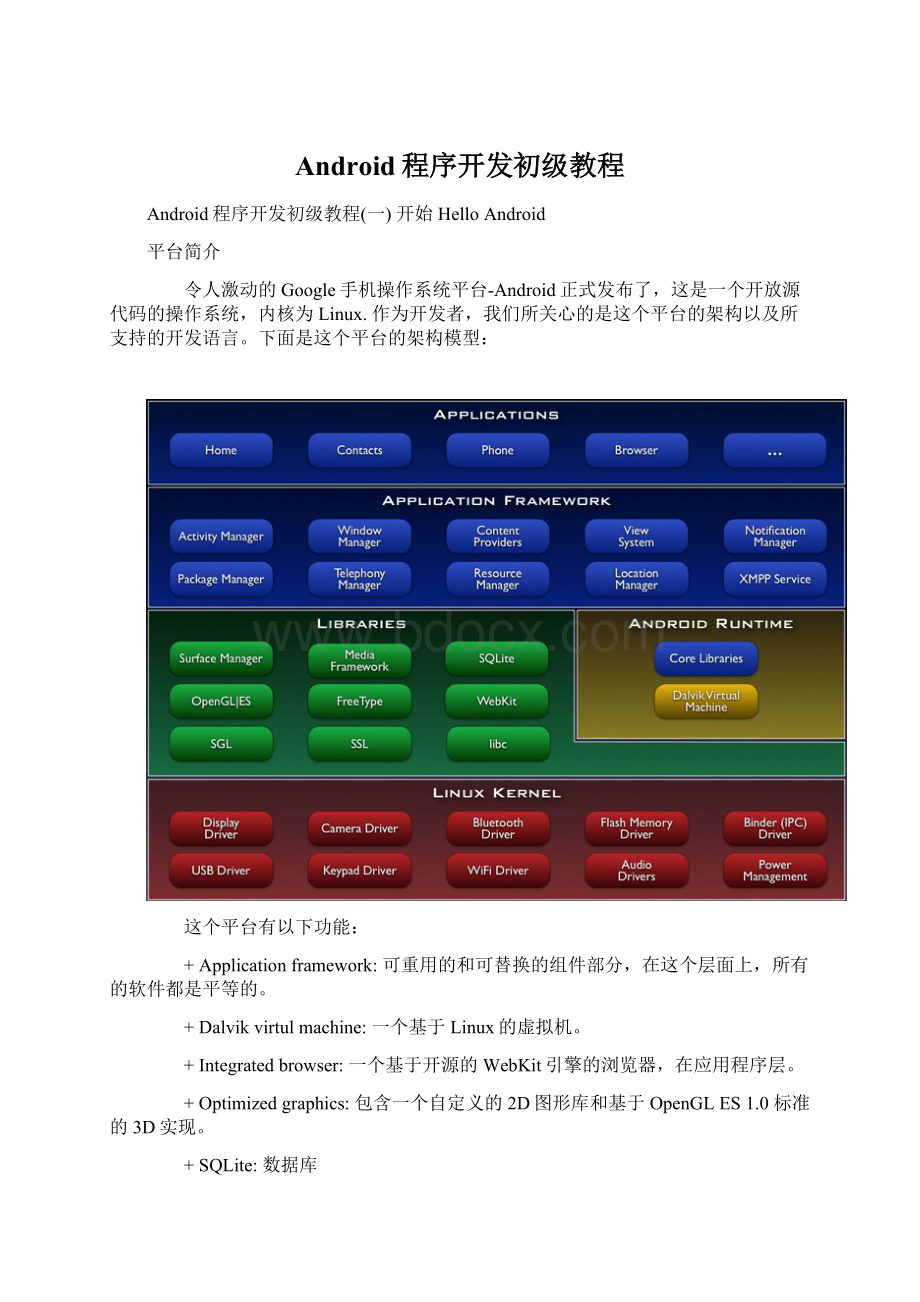 Android程序开发初级教程.docx