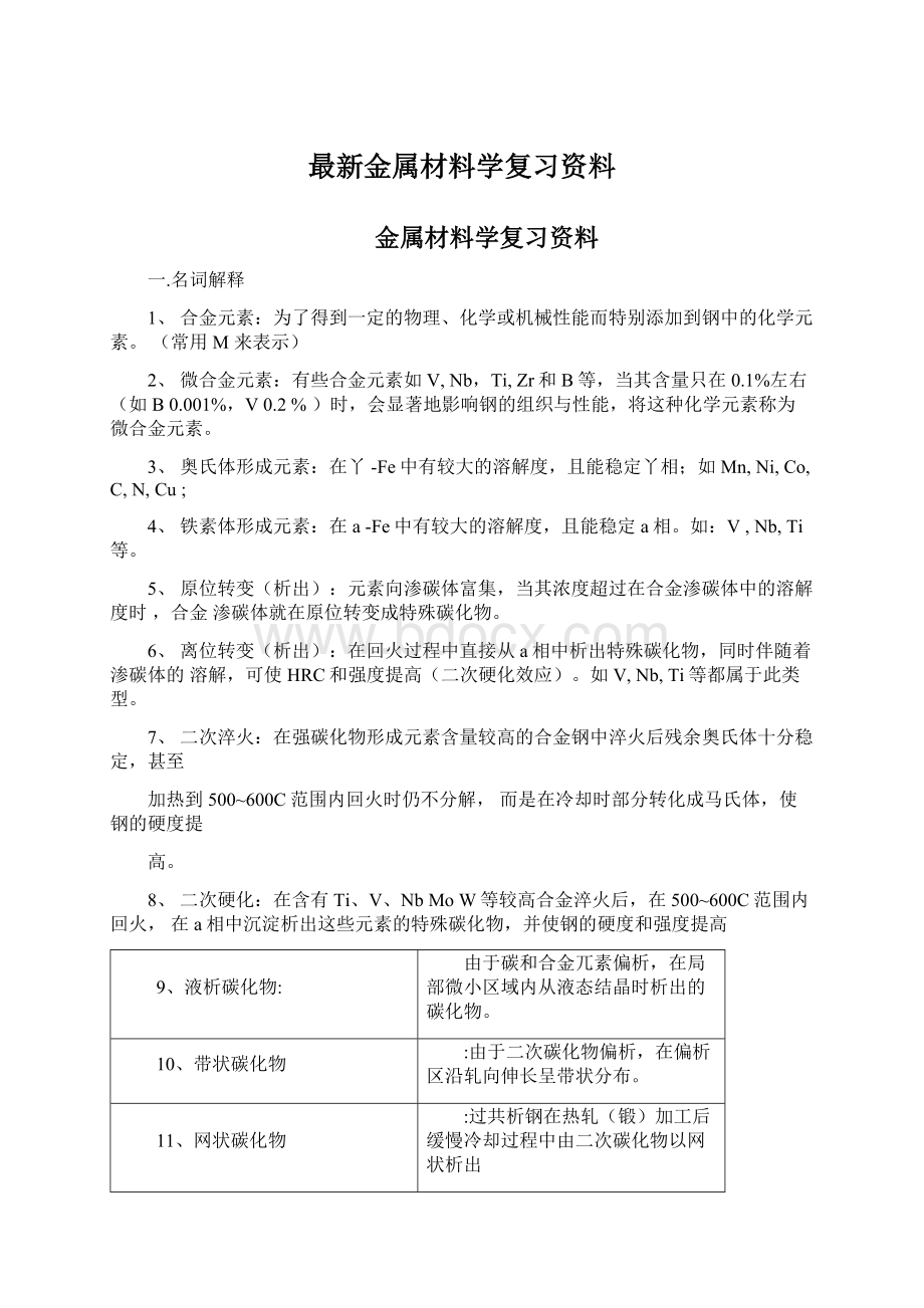 最新金属材料学复习资料.docx