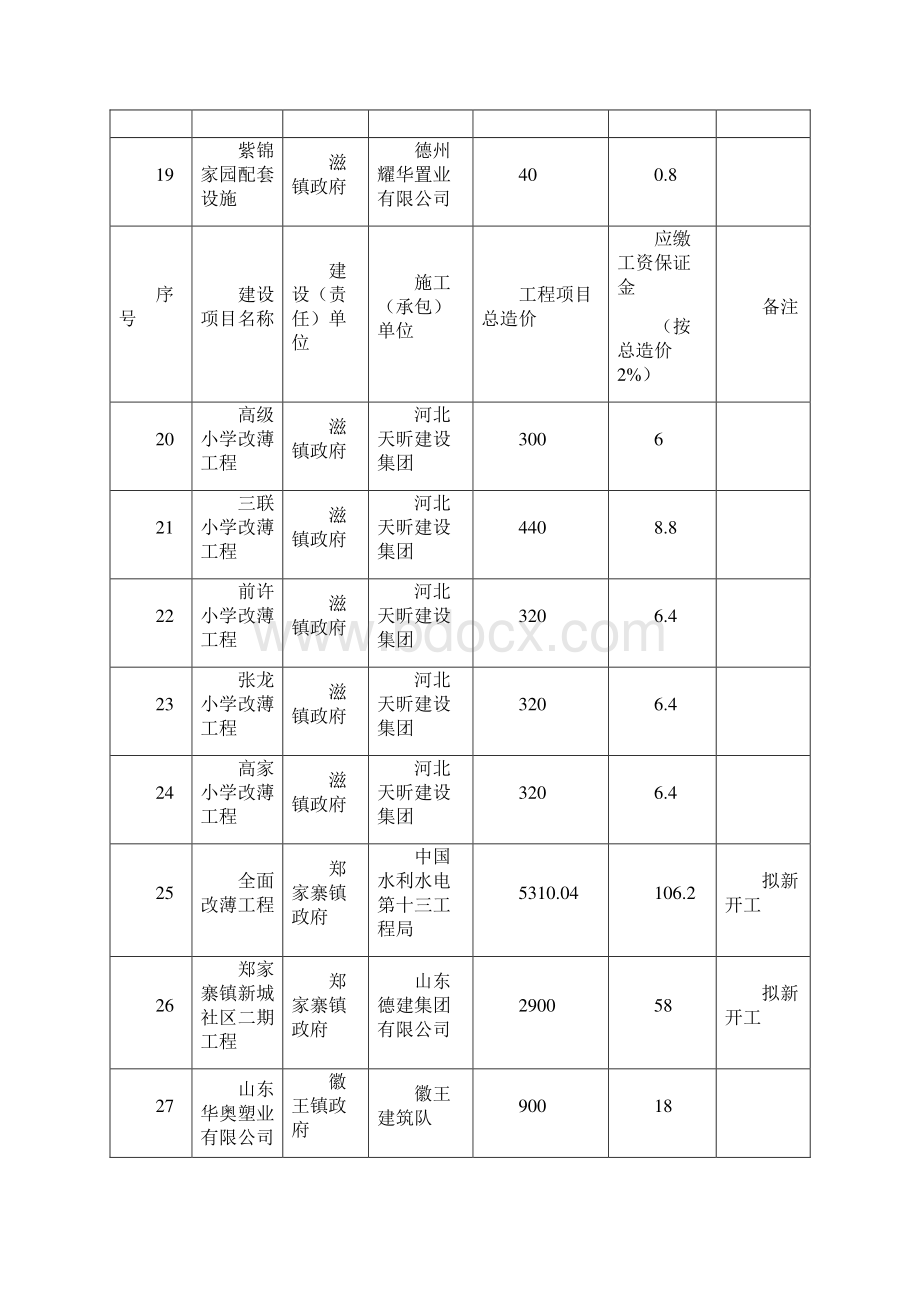 建筑领域已开工拟新开工工程项目统计表Word下载.docx_第3页