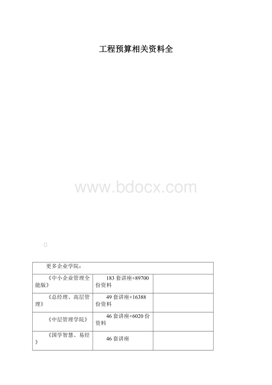 工程预算相关资料全.docx_第1页