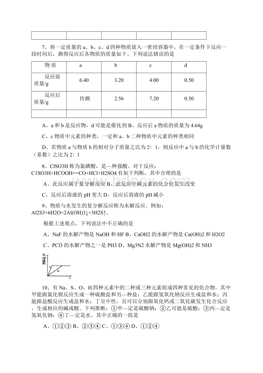 全国初中学生化学素质和实验能力竞赛第19届天原杯复赛试题.docx_第3页