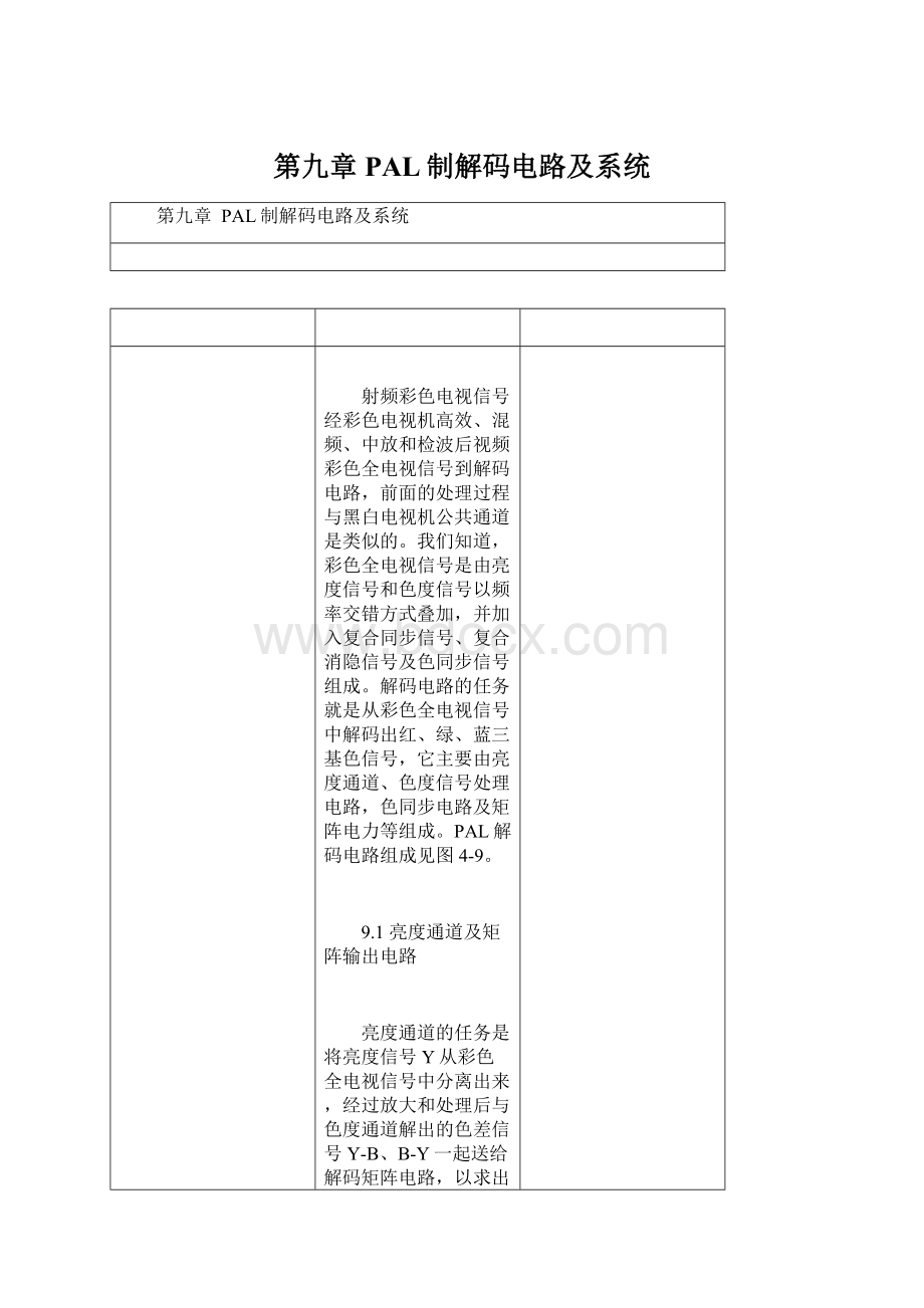 第九章PAL制解码电路及系统.docx_第1页