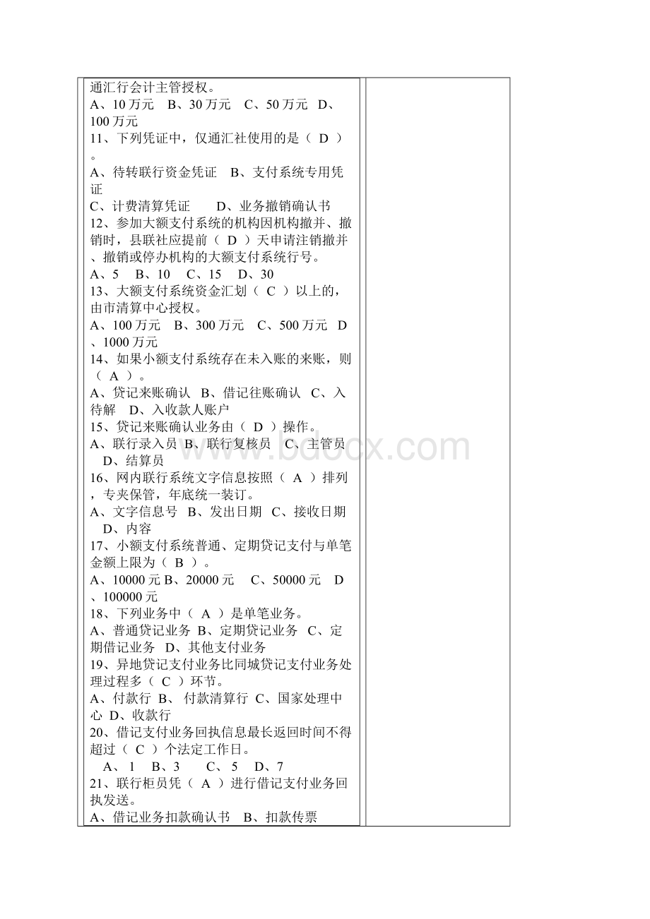 联行试题单选1山东农村信用社大额支付系统的直接参与者是A.docx_第2页