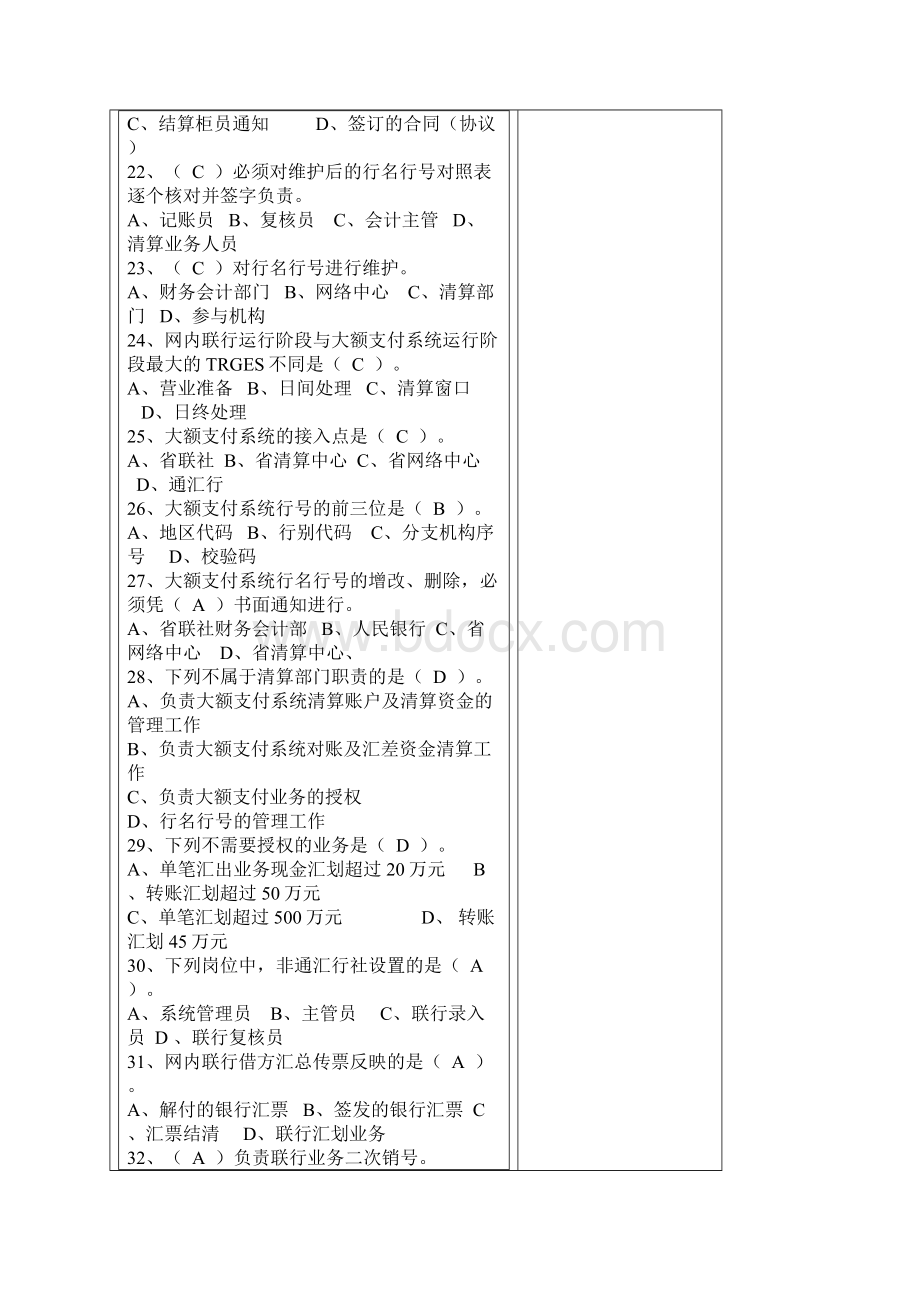 联行试题单选1山东农村信用社大额支付系统的直接参与者是A.docx_第3页