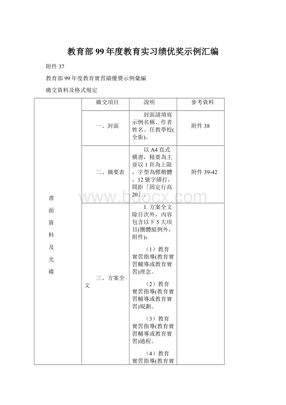 教育部99年度教育实习绩优奖示例汇编.docx