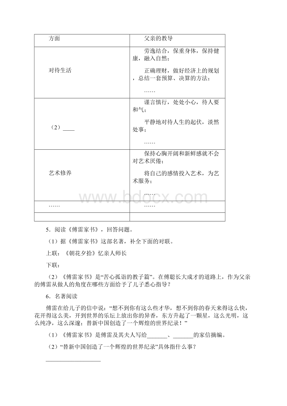 完整版《傅雷家书》名著阅读复习重点梳理及答案解析.docx_第2页