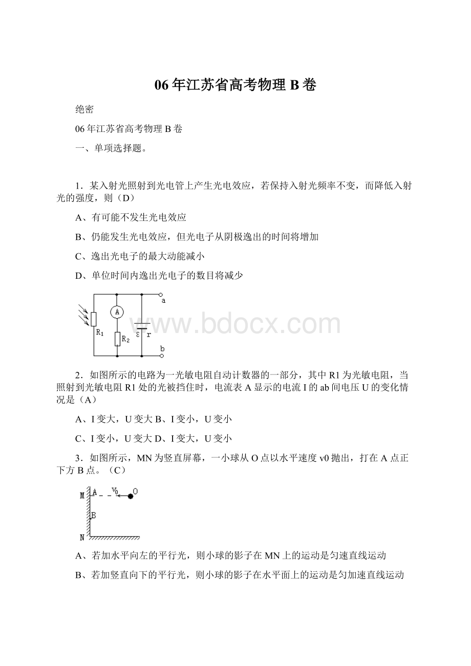 06年江苏省高考物理B卷.docx_第1页