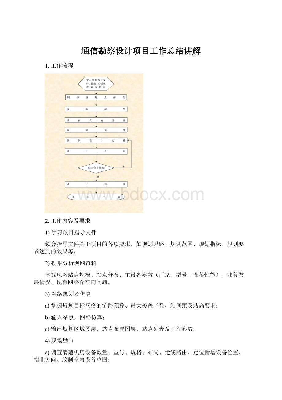 通信勘察设计项目工作总结讲解.docx_第1页