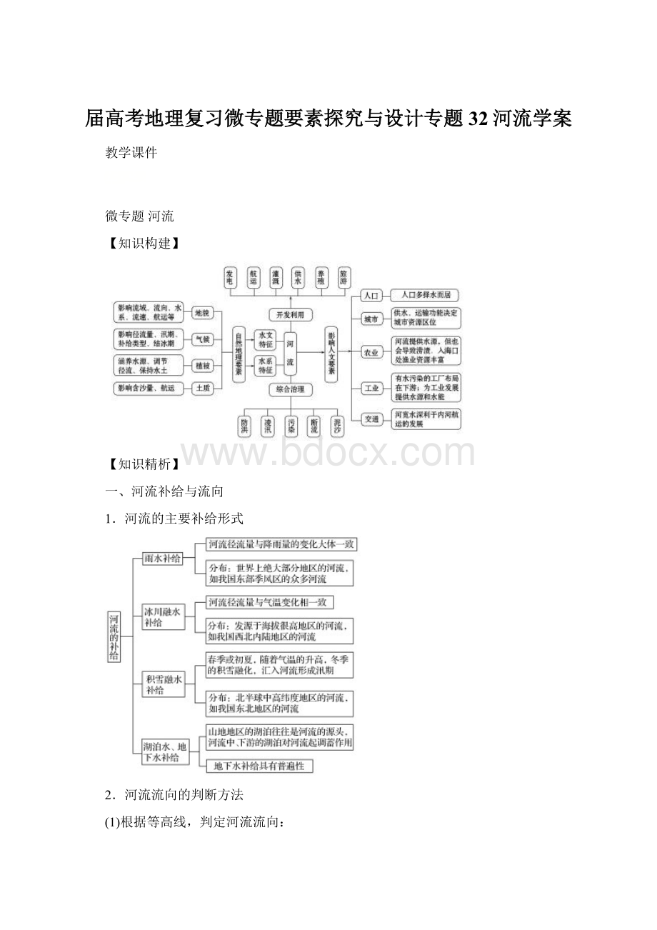 届高考地理复习微专题要素探究与设计专题32河流学案Word文档格式.docx_第1页