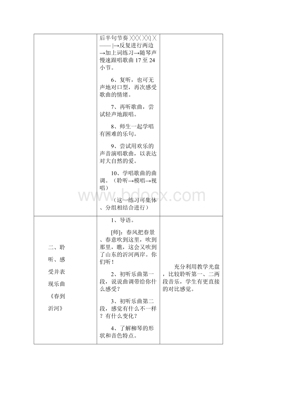 最新小学三年级下册音乐教案全册精品版.docx_第3页