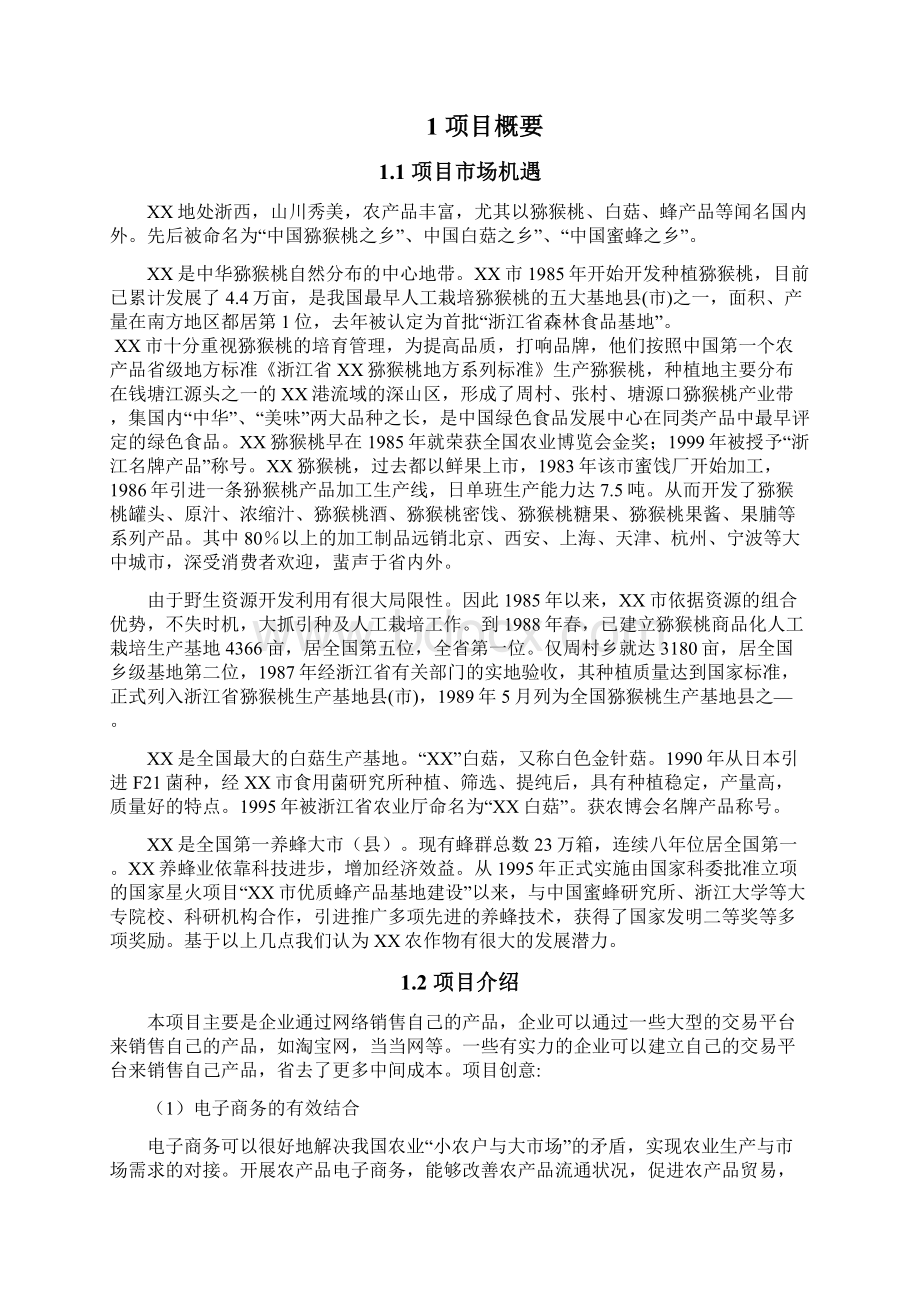 互联网+解决方案互联网+XX特色农产品电子商务应用创业计划书Word格式.docx_第3页