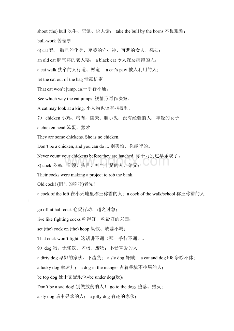 涉及动物的英语习语和短语Word文档下载推荐.docx_第2页