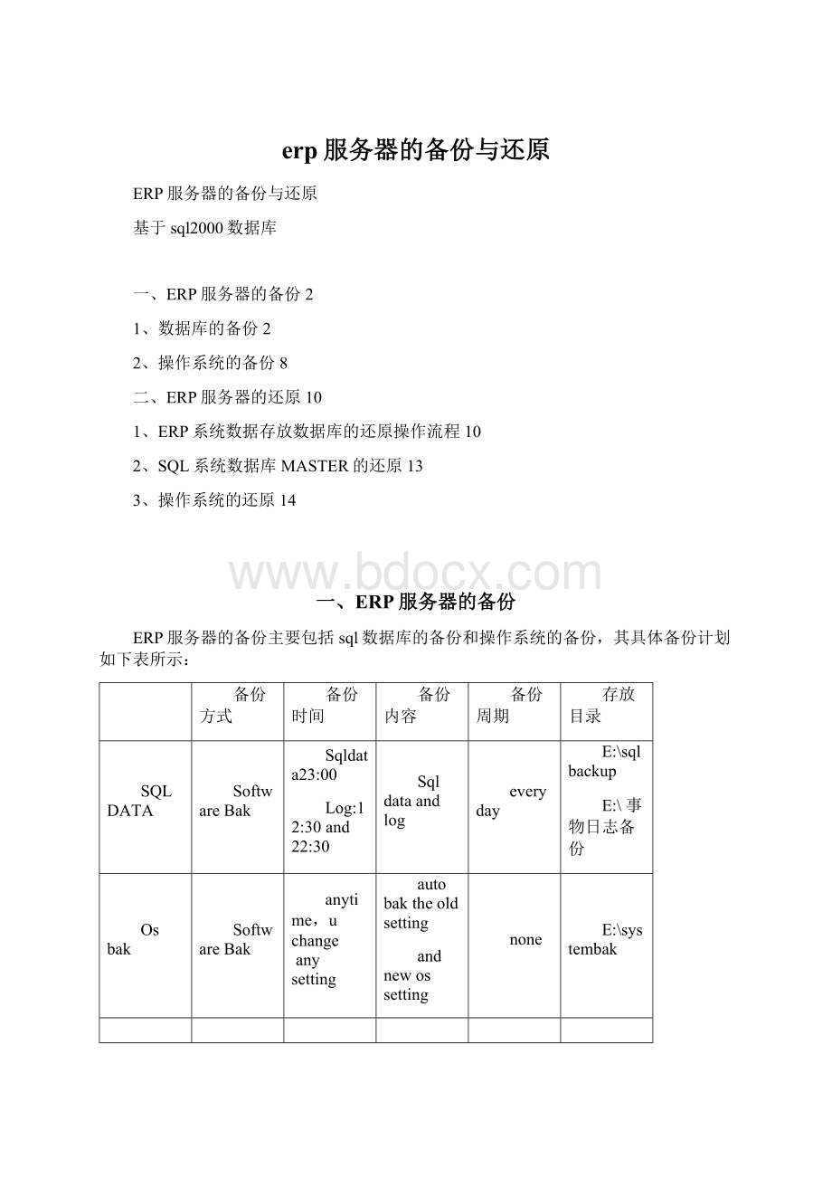 erp服务器的备份与还原.docx_第1页