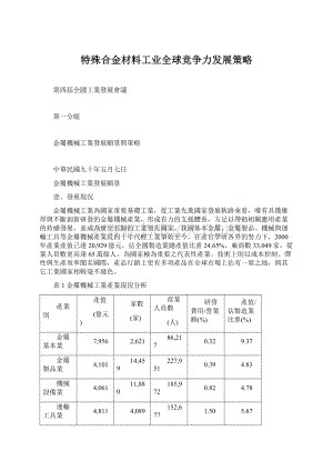 特殊合金材料工业全球竞争力发展策略Word文件下载.docx