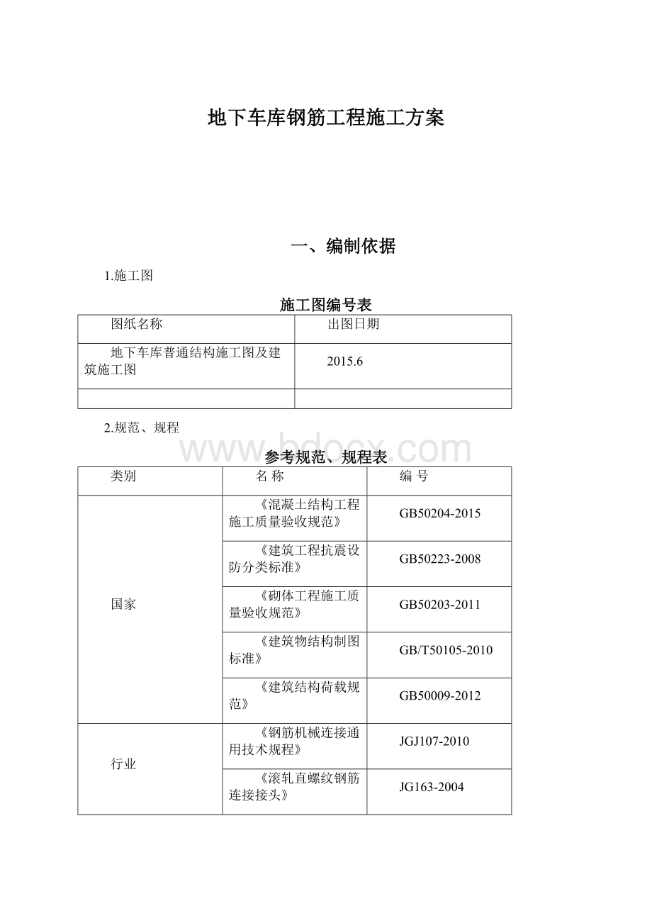 地下车库钢筋工程施工方案.docx