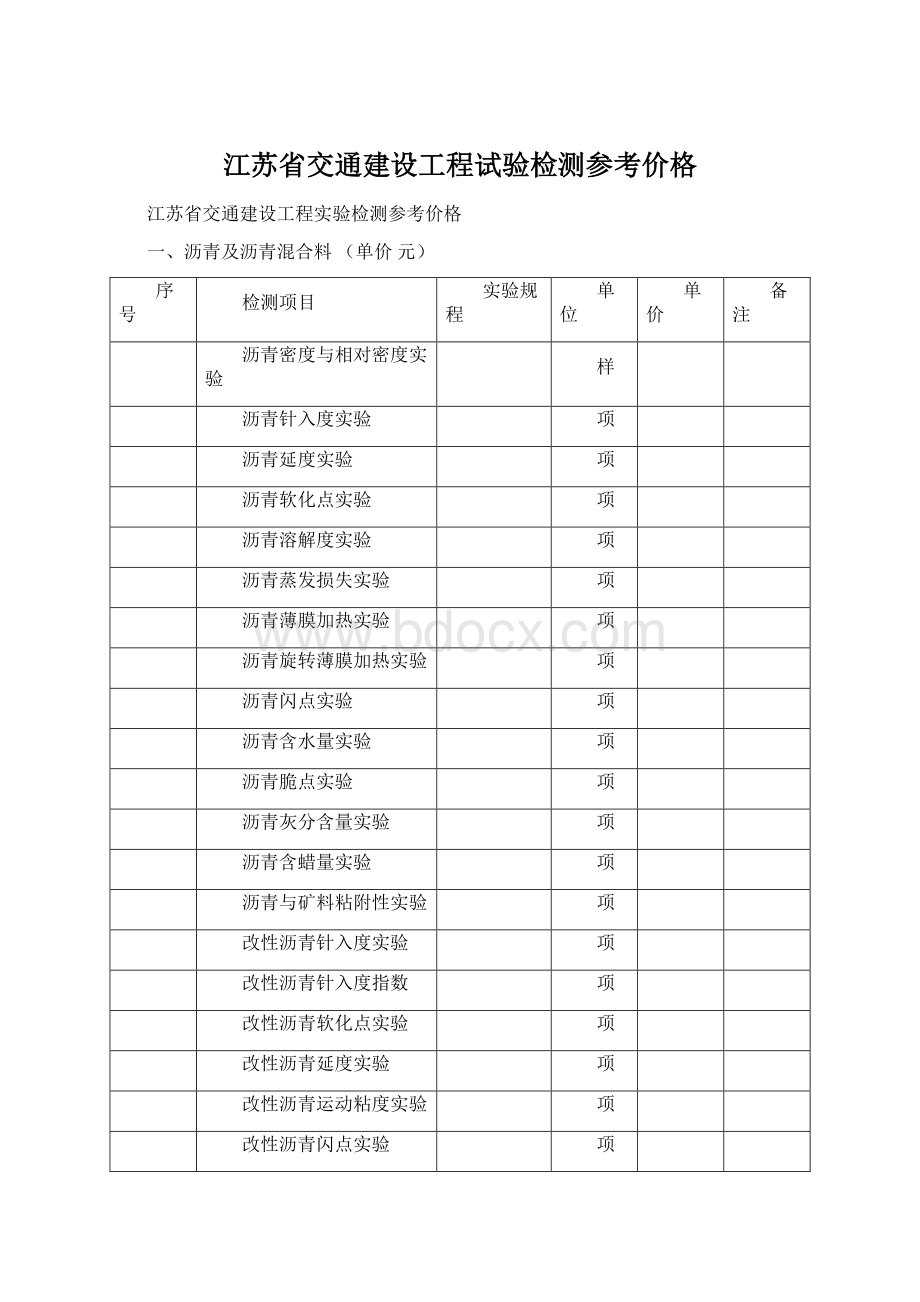 江苏省交通建设工程试验检测参考价格.docx_第1页