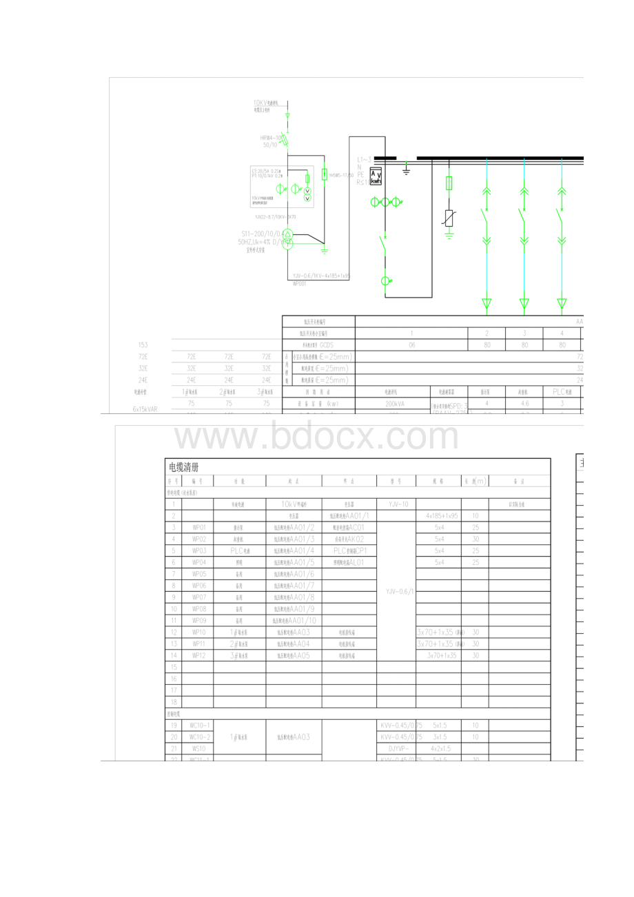 某给水厂取水泵房配电设计cad全套施工图含供配电照明控制系统等设计.docx_第2页
