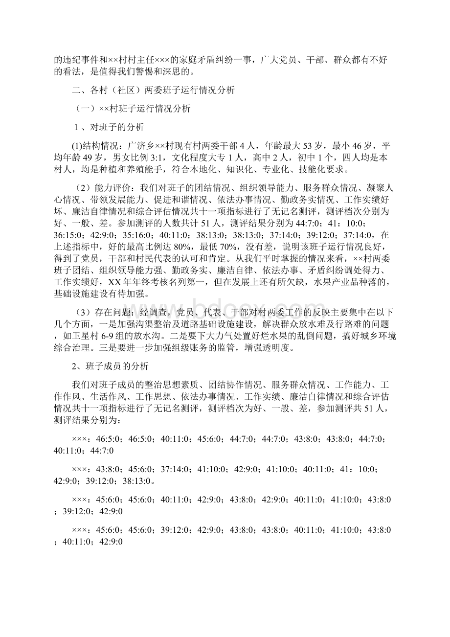 关于村级两委班子运行情况的分析报告Word格式.docx_第2页