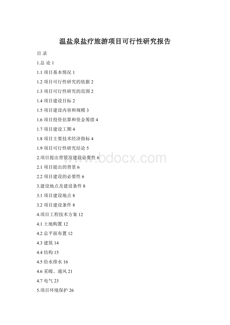 温盐泉盐疗旅游项目可行性研究报告.docx