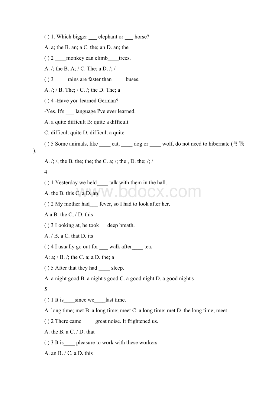 初中冠词练习题带答案.docx_第2页