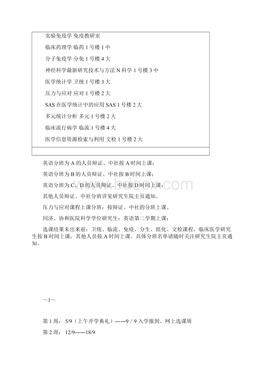 华中科技大学同济医学院级硕士研究生课程表.docx_第3页