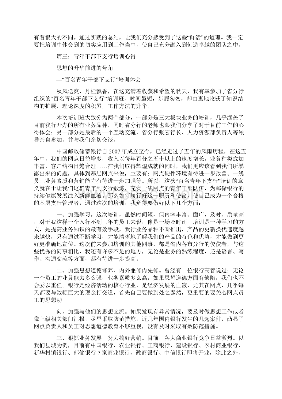 银行青年干部培训心得体会Word文档下载推荐.docx_第3页