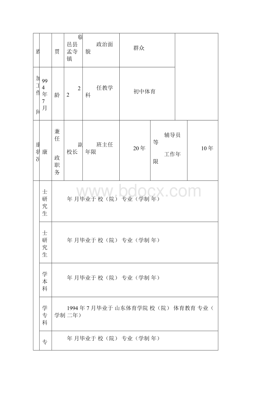 1山东省中小学教师职称评审表Word格式.docx_第2页