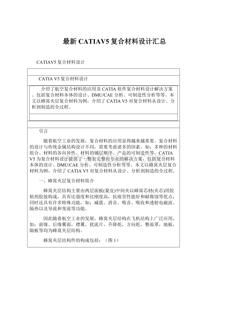 最新CATIAV5复合材料设计汇总.docx_第1页