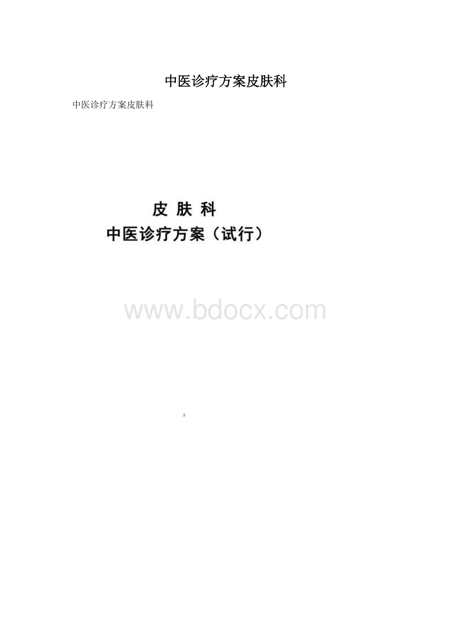 中医诊疗方案皮肤科Word格式.docx