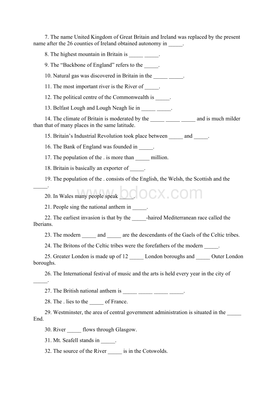 英语国家概况全知识点题库.docx_第3页