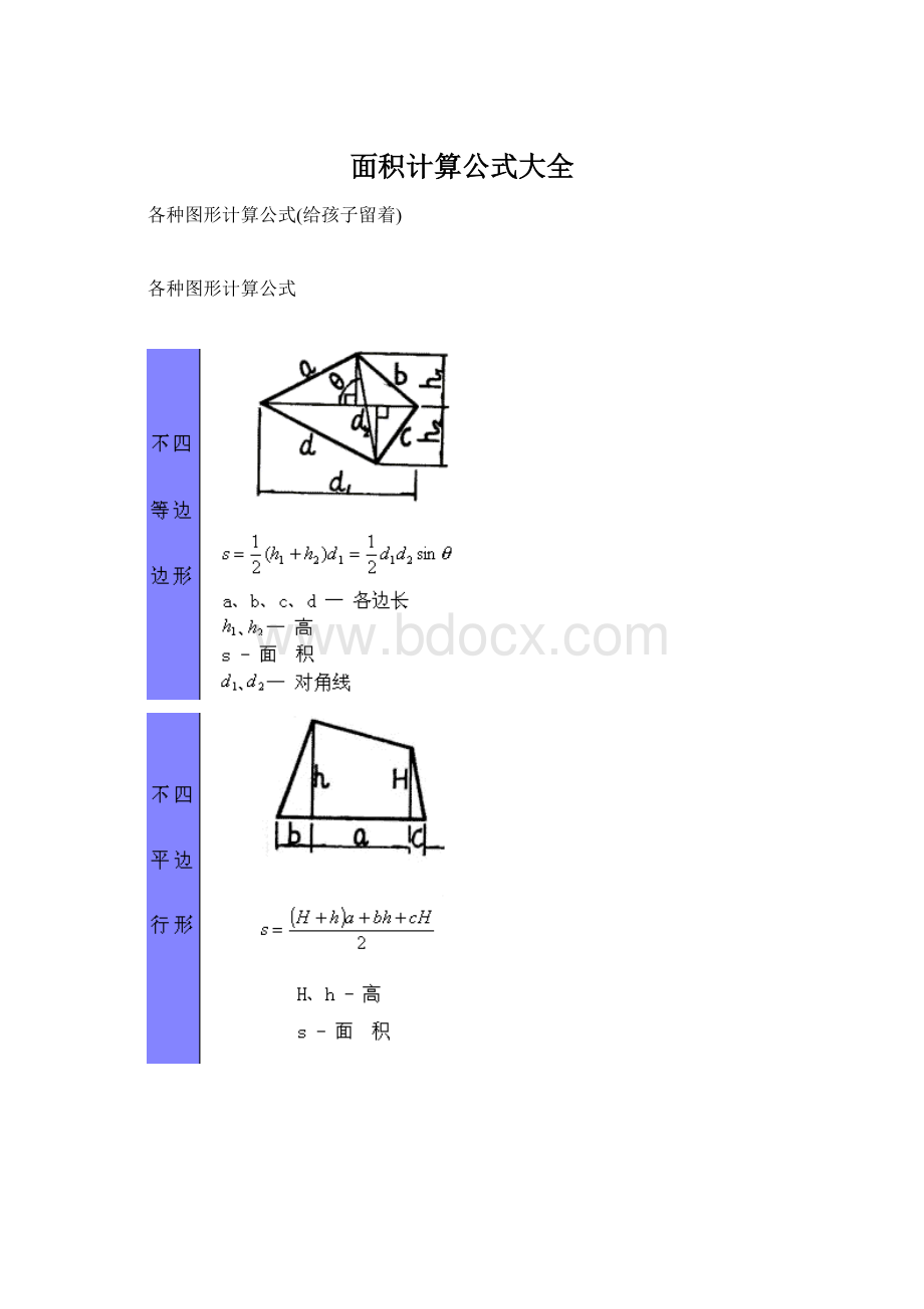 面积计算公式大全.docx