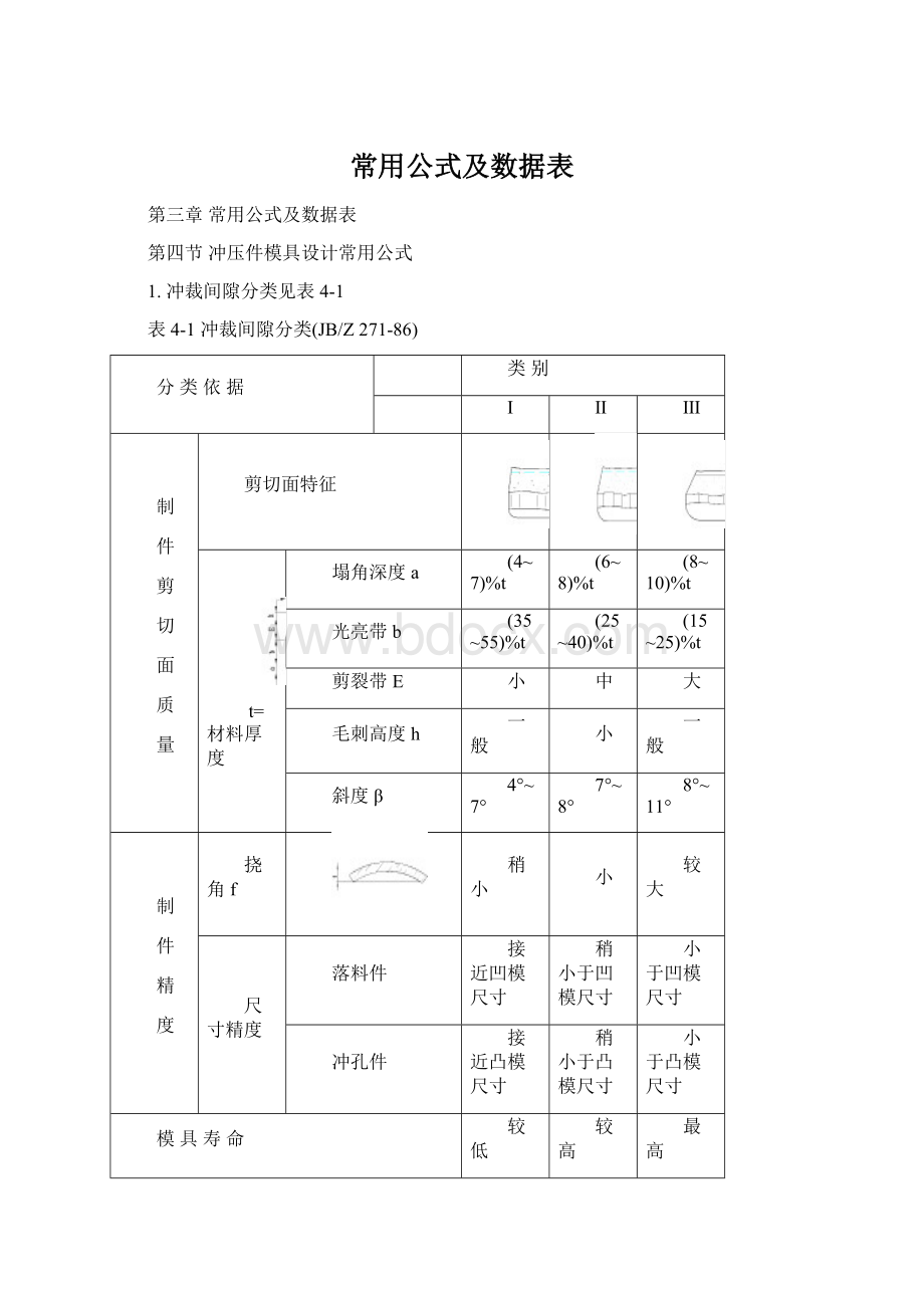 常用公式及数据表Word文档格式.docx