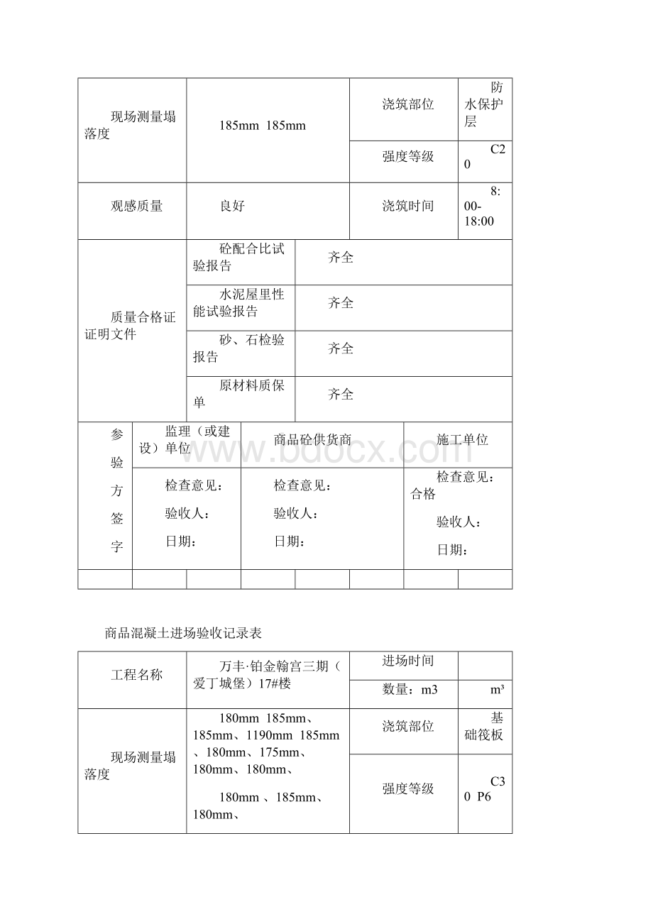 商品混凝土进场验收记录表.docx_第2页