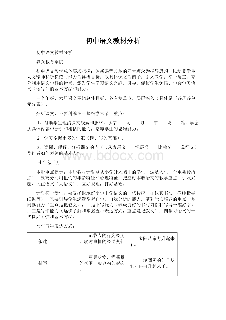 初中语文教材分析文档格式.docx