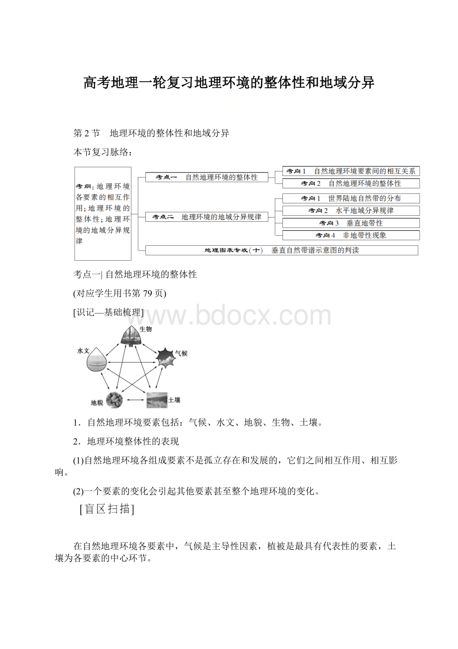 高考地理一轮复习地理环境的整体性和地域分异.docx_第1页