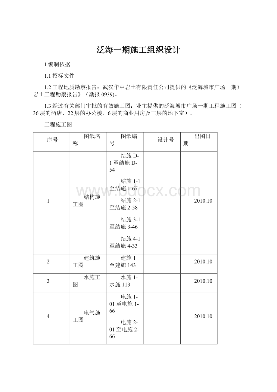 泛海一期施工组织设计.docx_第1页