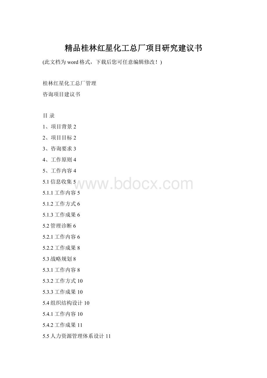 精品桂林红星化工总厂项目研究建议书文档格式.docx