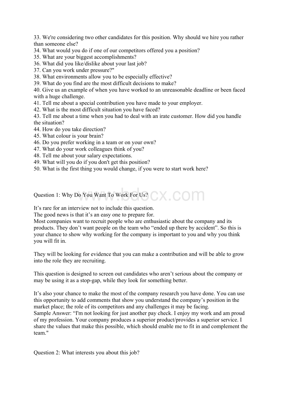 50 interview questions and answersWord格式.docx_第2页