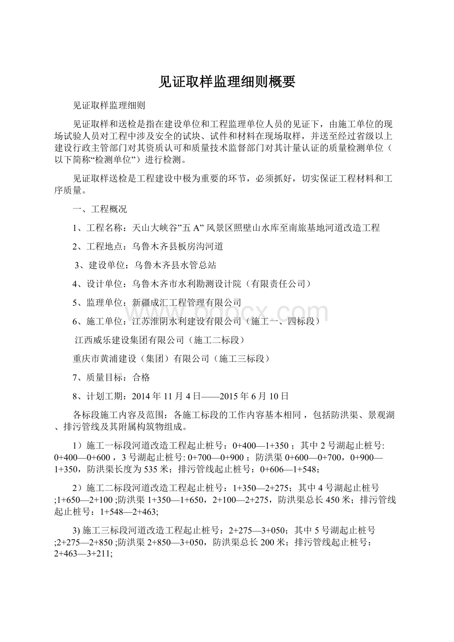 见证取样监理细则概要Word格式.docx