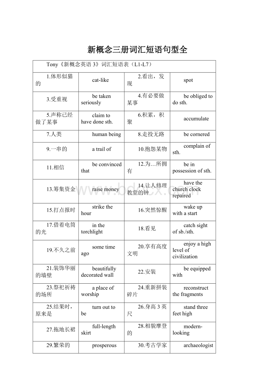 新概念三册词汇短语句型全.docx_第1页