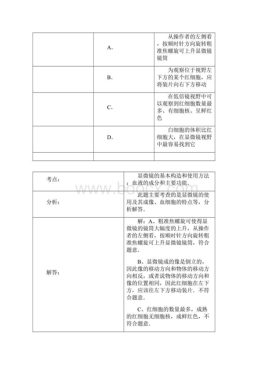 中考专题显微镜与细胞.docx_第3页