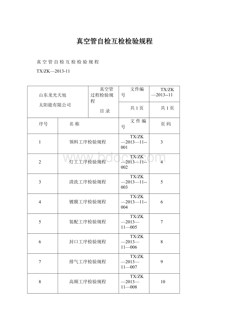 真空管自检互检检验规程Word下载.docx