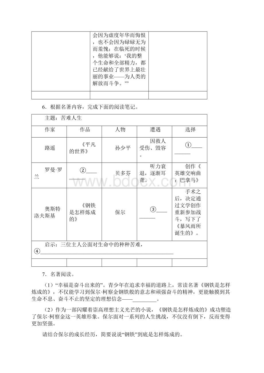 《钢铁是怎样炼成的》名著导读 试题.docx_第3页