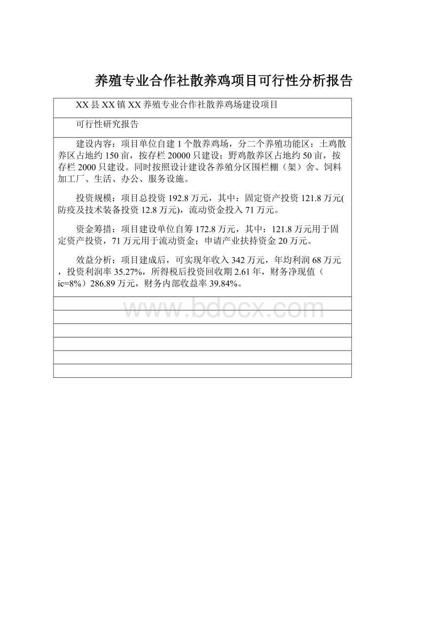 养殖专业合作社散养鸡项目可行性分析报告.docx