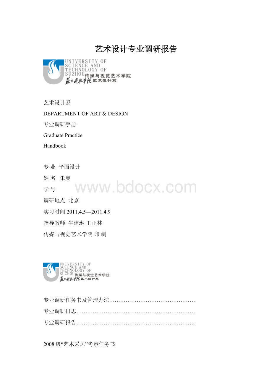 艺术设计专业调研报告文档格式.docx