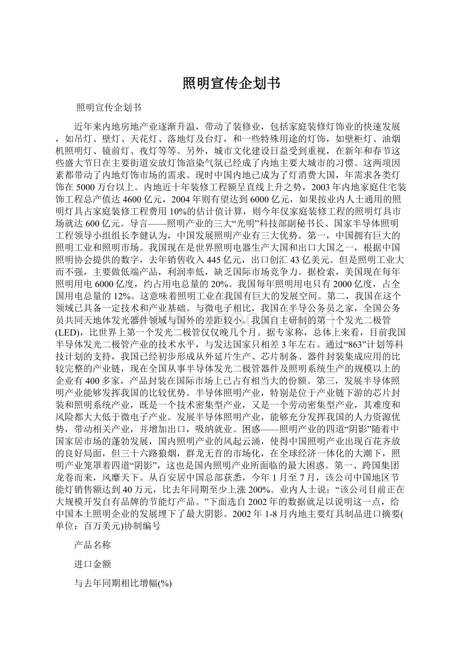 照明宣传企划书.docx_第1页