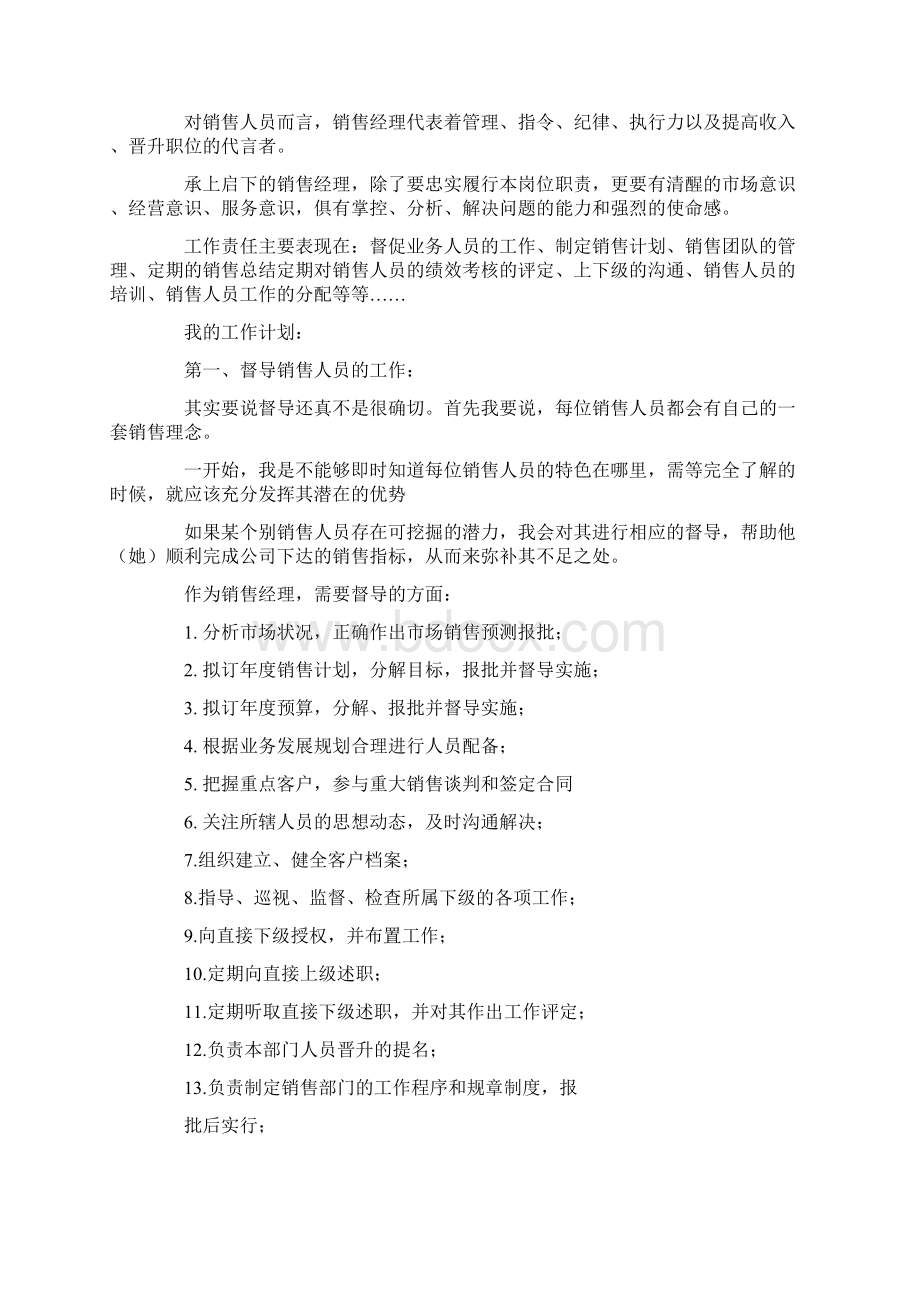 销售经理工作计划范文Word文件下载.docx_第2页