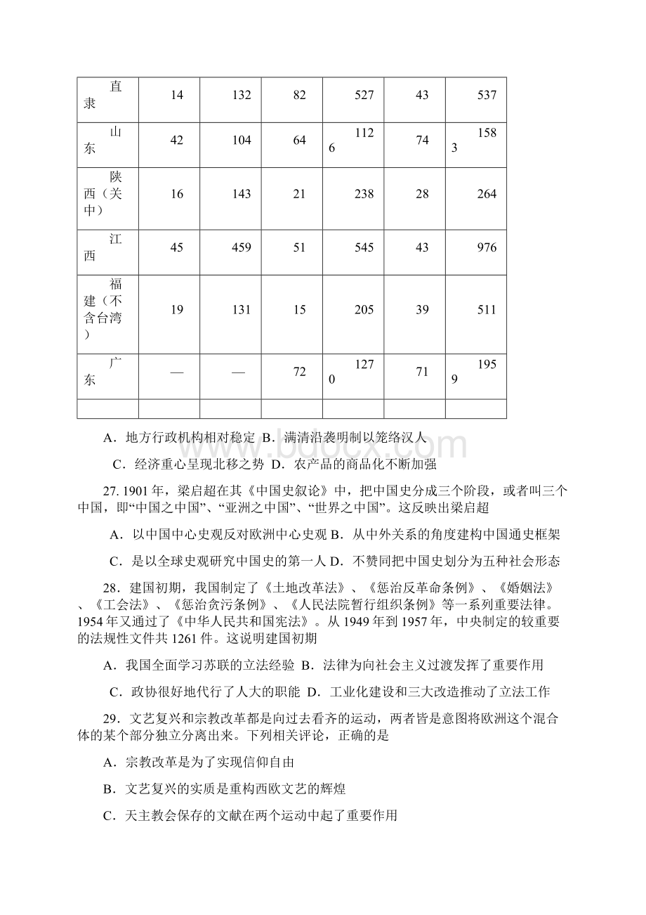 湖南省常德市高三模拟考试历史试题及答案.docx_第2页