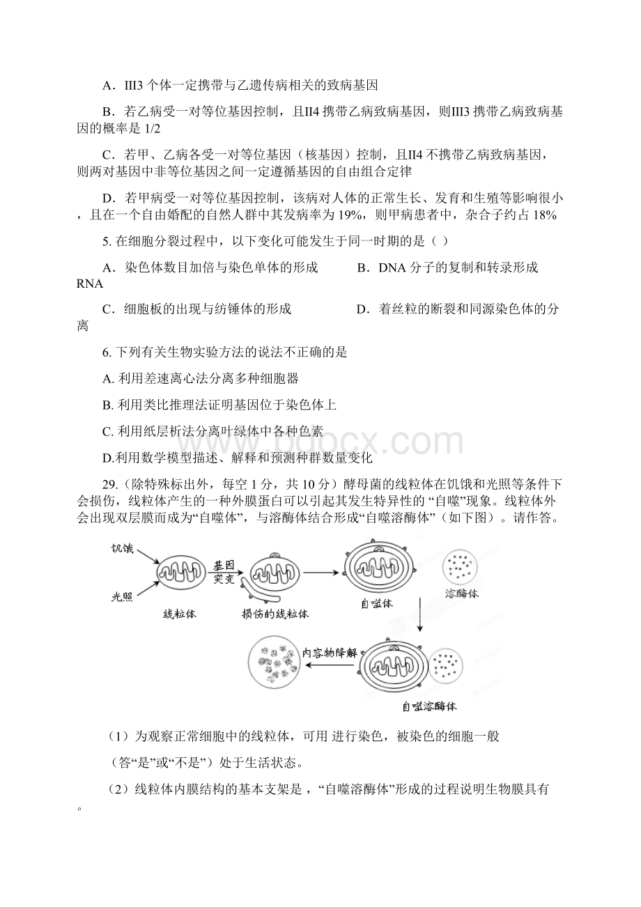 界高考生物押题模拟新课标全国卷Word文档下载推荐.docx_第2页