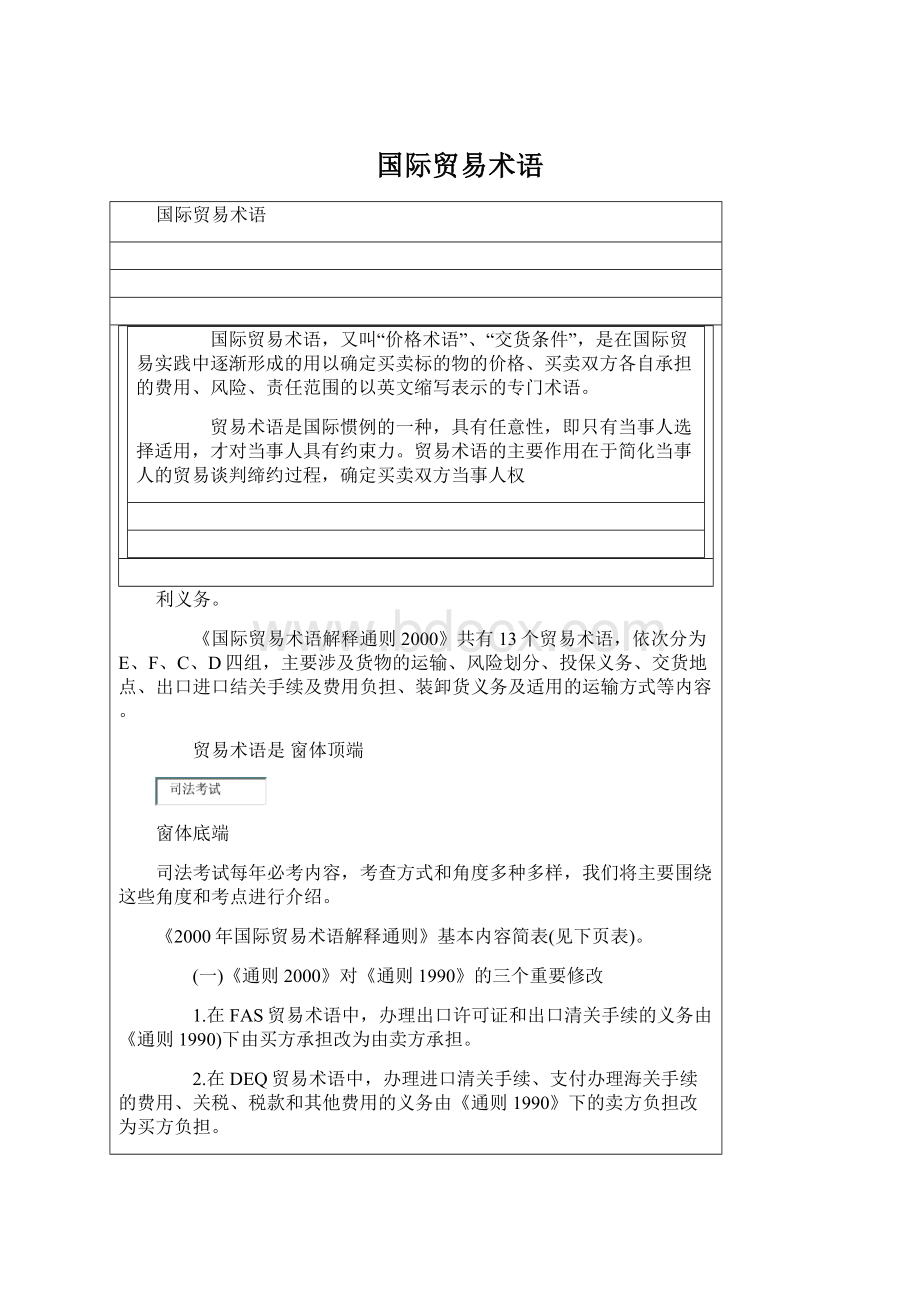 国际贸易术语Word文档格式.docx